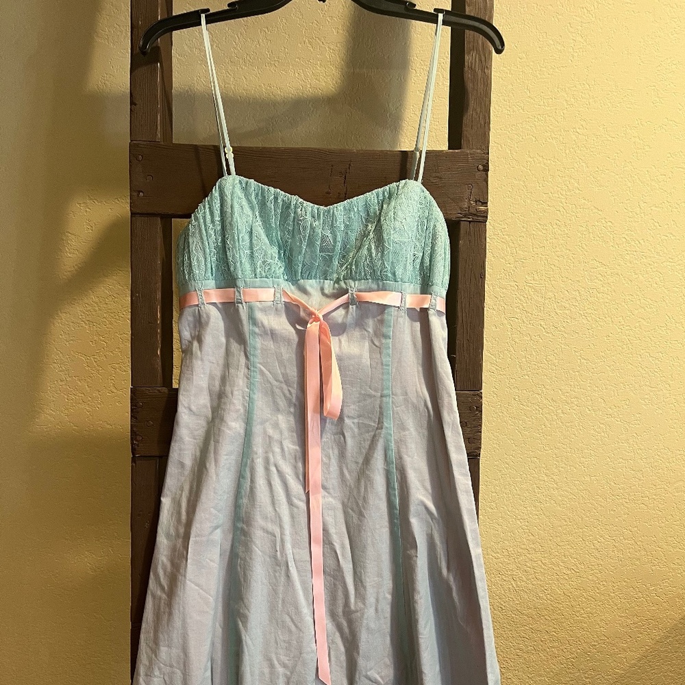 Blue and pink babydoll Betsey Johnson dress